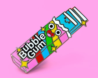 Happy Bubble Gum  lapel pin - hard enamel pin