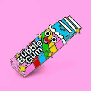 Happy Bubble Gum lapel pin - hard enamel pin