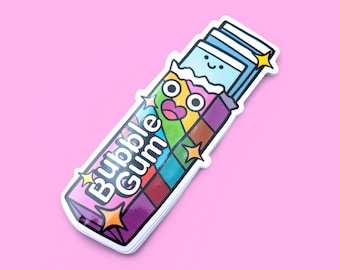 Happy Bubble Gum sticker  - glossy vinyl sticker