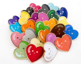 Tiny Heart pin - I LOVE YOU pin - small happy heart - hard enamel badge