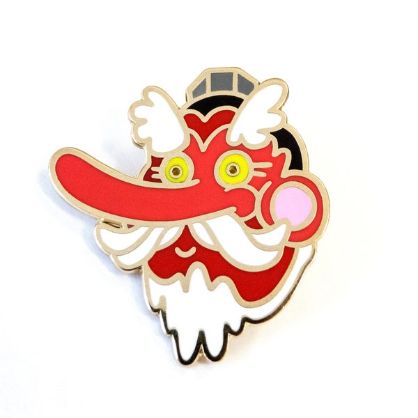 Fierce Tengu pin - Yokai lapel pin - hard enamel demon pin - japanese folklore