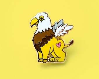 Pin esmaltado de grifo - pin de solapa de criaturas míticas
