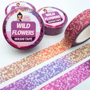 Wild Flower Pattern Washi Tape - Cute Washi Tape - flowers Washi Tape