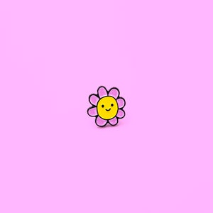 Small spring flower pin - Tiny 4 season enamel pins - sun, leaf, flower and snowflake mini pin set