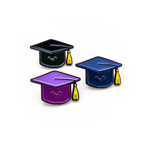 Graduation hat enamel pin - academic cap pin
