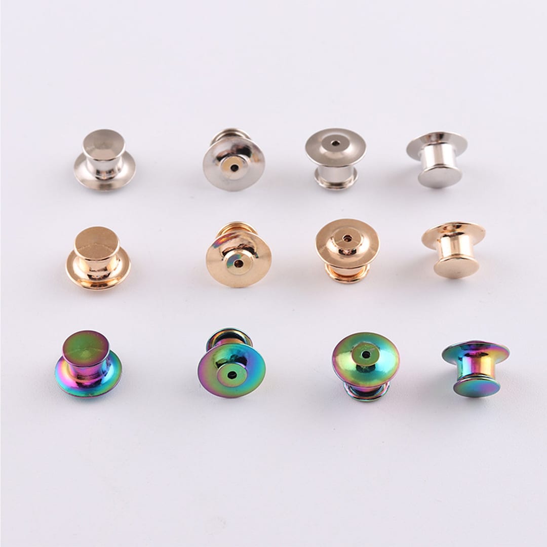 Locking Backs for Enamel Pins - Silver Gold and Rainbow Locking Back - Etsy