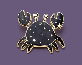 Zodiac Cancer hard enamel pin - crab lapel pin