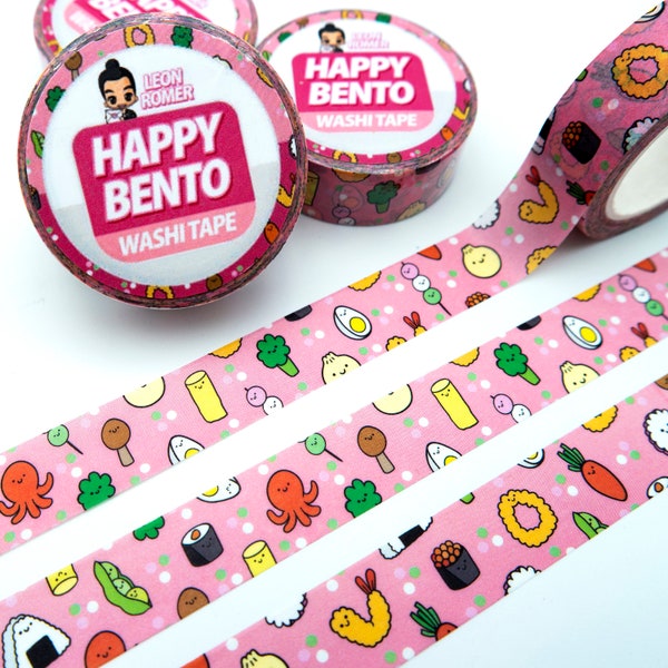 Happy Bento Washi Tape - lunch box washi Tape - sushi Washi Tape