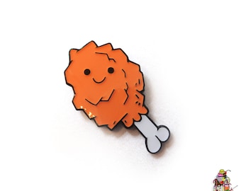 Fried chicken pin - Soft enamel pin with epoxy finish