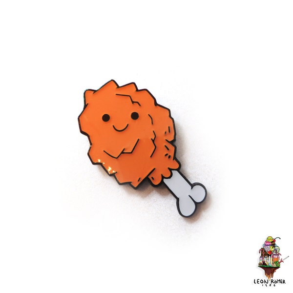 Fried chicken pin - Soft enamel pin with epoxy finish