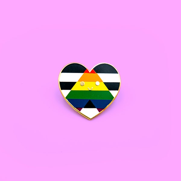 Straight Ally Pride Flag Heart Pin - Pride LGBTQAI+ Enamel Pin