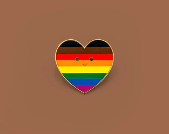 Philadelphia's People of Color ( POC ) Pride Flag Heart Pin - Pride LGBTQAI+ Enamel Pin