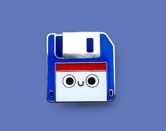 Retro Floppy Disk Enamel Pin - Vintage Tech Accessory