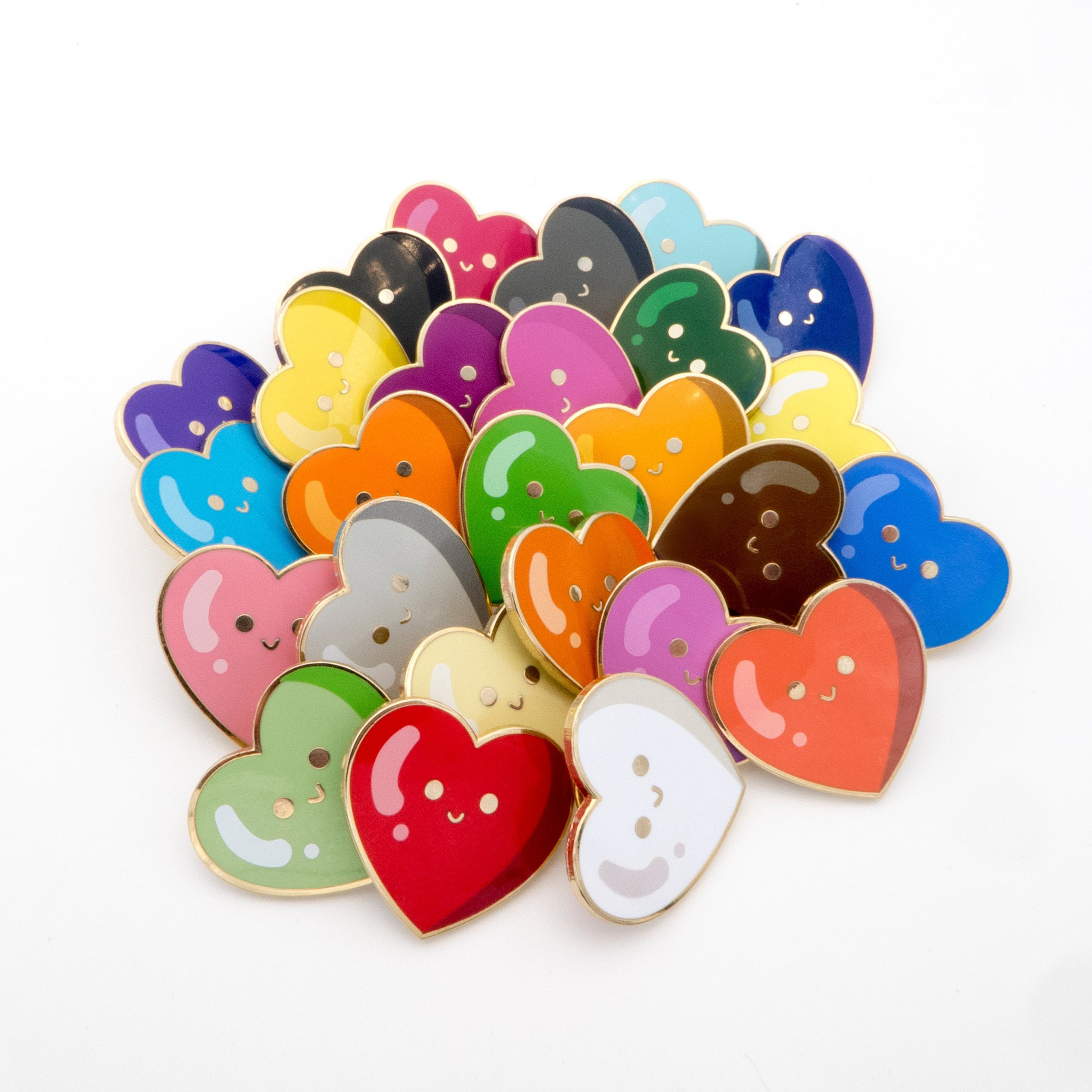 Custom Heart Shaped Button Pins