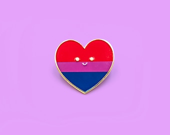 Bisexual Pride Flag Heart Pin - Pride LGBTQAI+ Enamel Pin