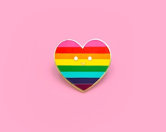 Gilbert Baker Pride Flag Heart Pin - Pride LGBTQAI+ Enamel Pin