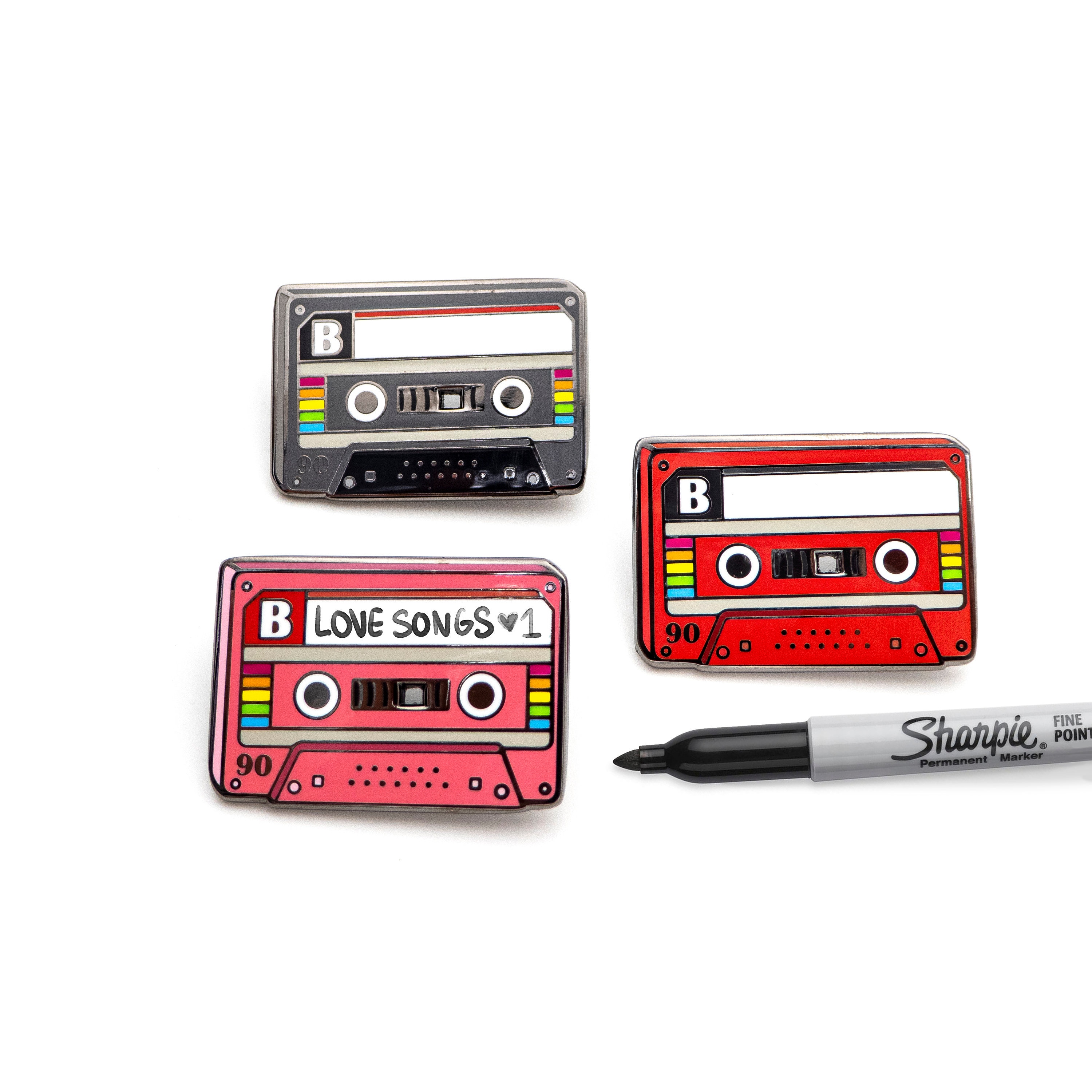 Old School Mixtape Pin - Write Your Own Title on the Pin - Hard Enamel ...