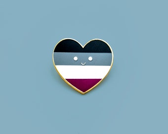 Asexual Pride Flag Heart Pin - Pride LGBTQAI+ Enamel Pin