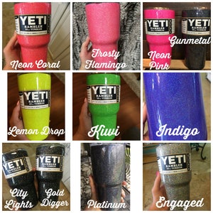 Single Color GLITTER YETI Decals/Customization not included 80 Colors image 3