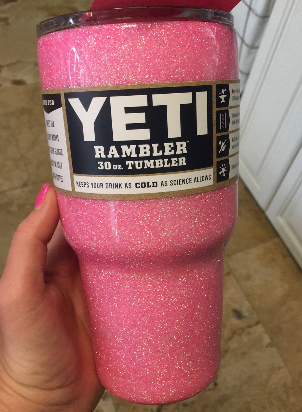 Frosty Flamingo Glittered Yeti no Decal Etsy