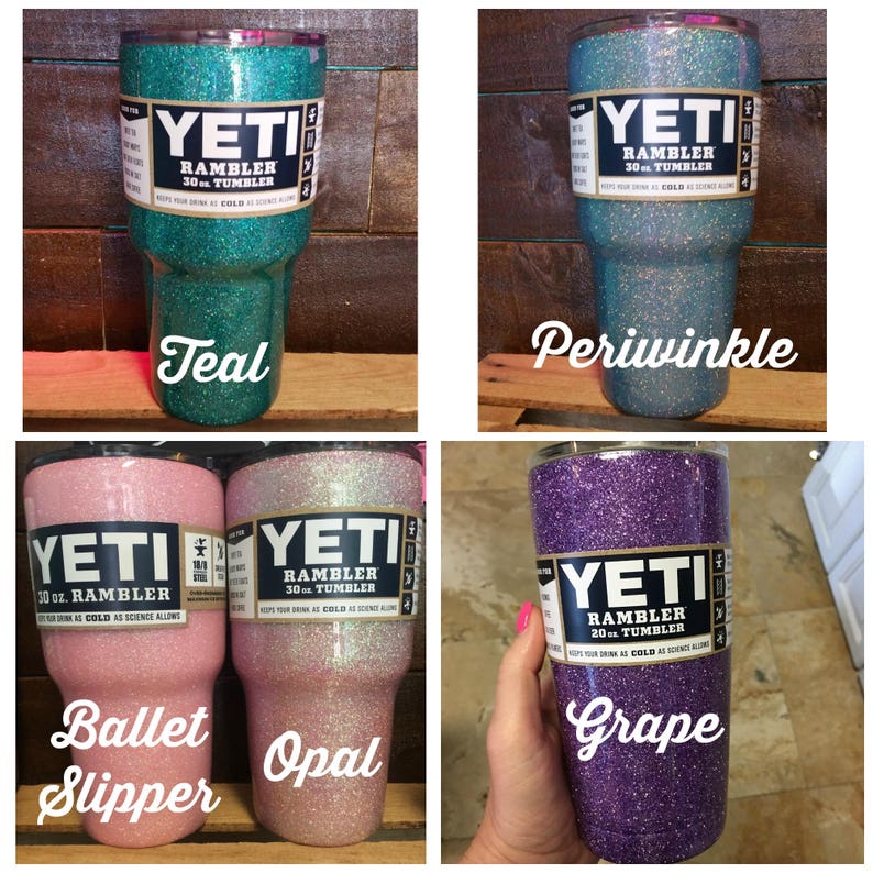 Single Color GLITTER YETI Decals/Customization not included 80 Colors image 2