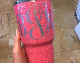 Includes 1 - Monogram/Name/Decal Custom Glittered Yeti Rambler