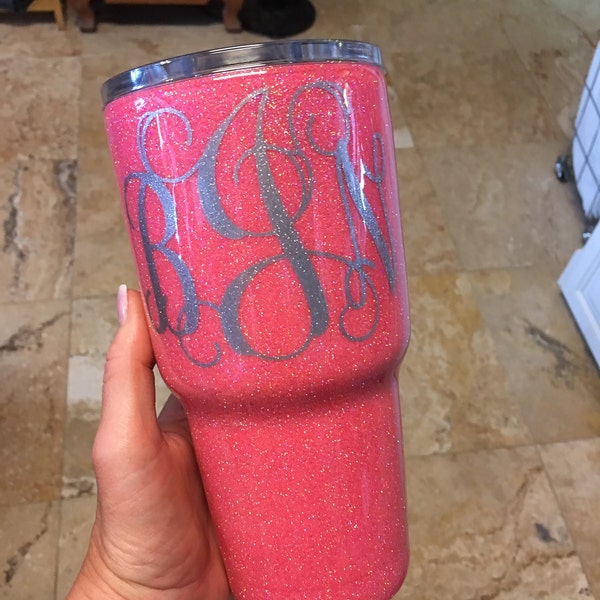 Includes 1 - Monogram/Name/Decal Custom Glittered Yeti Rambler