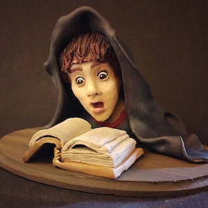 neverending story-Bastian.  Handmade polymer clay action figure.  Unique collectible.