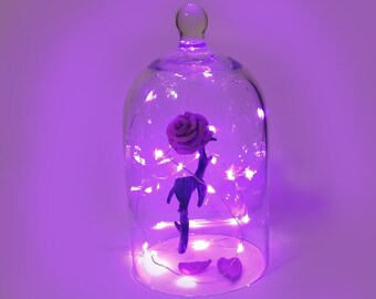 beauty and the beast (Enchanted Rose) Handmade polymer clay action figure.  Unique collectible..