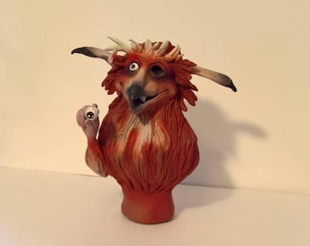Labyrinth (Firey). Handmade polymer clay action figure. Unique collectible.