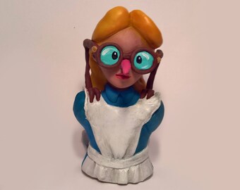 Alice in wonderland (Alice) Handmade polymer clay action figure. Unique collectible