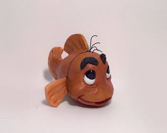 The Sword in the Stone(Wart fish) . Handmade polymer clay action figure. Unique collectible.  (Wart fish)