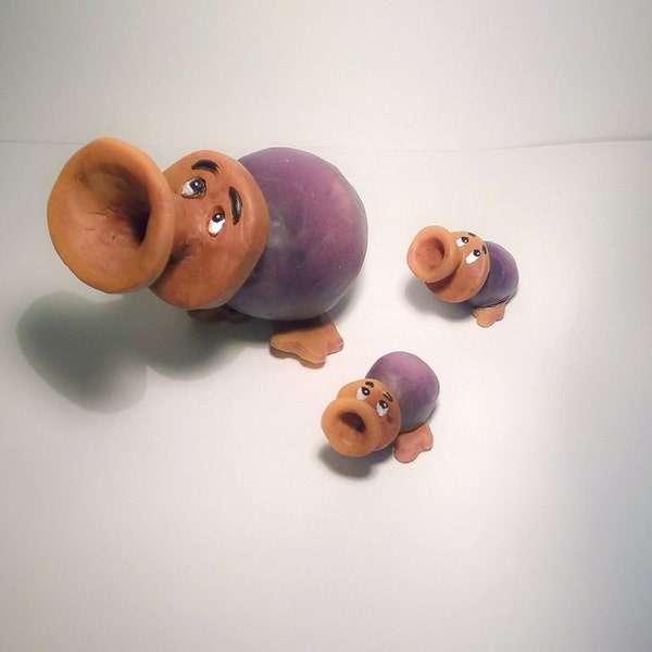 Alice in wonderland (trumpet bird Handmade polymer clay action figure. Unique collectible.