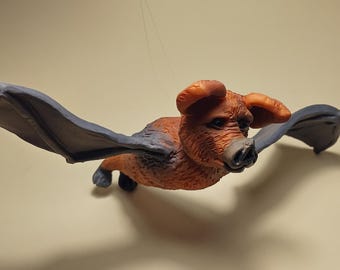 the neverending story - Bat. Handmade polymer clay action figure.  Unique collectible.