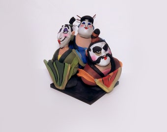 Mulan (Concubines). Handmade polymer clay action figure.  Unique collectible.