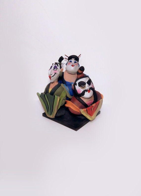 Mulan (Concubines). Handmade polymer clay action figure.  Unique collectible.