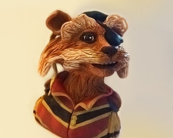 Labyrinth (Sir Didymus) Handmade polymer clay action figure.  Unique collectible.