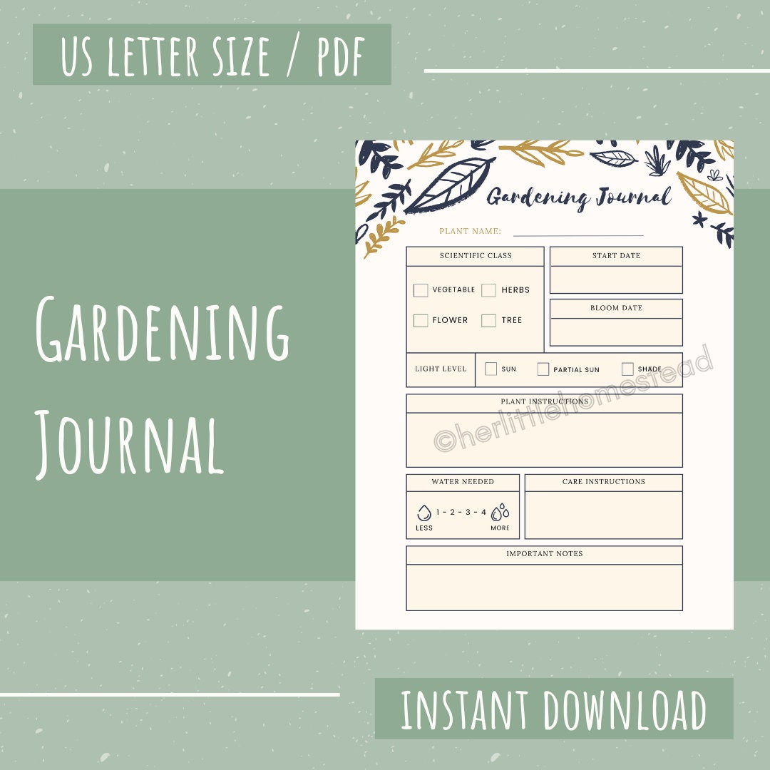 Gardening Journal | Track Your Plants - Etsy