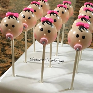 1 Dz. Baby Girl Cake Pops. Baby Shower. Gender Reveal. Baby Girl. Baby Boy Cake Pops. Dessert table. Mother to be Gift. image 1