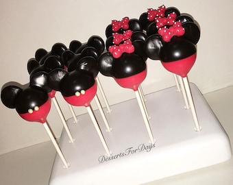 1 Dz. Mickey and Minnie Mouse Cake Pops. Dessert Table. Party Favors. Chocolate. Birthday. Candy Bar. Mickey Mouse. Minnie Mouse