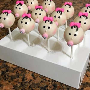 1 Dz. Baby Girl Cake Pops. Baby Shower. Gender Reveal. Baby Girl. Baby Boy Cake Pops. Dessert table. Mother to be Gift. image 4