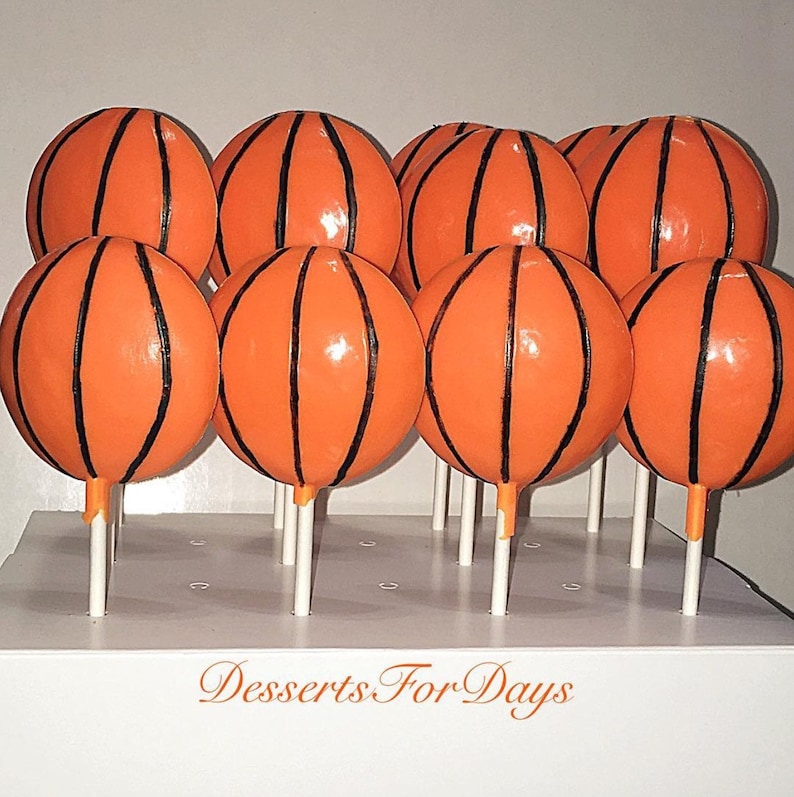 1dz. Basketball Chocolate Lollipops. Sports Themed Party. Etsy