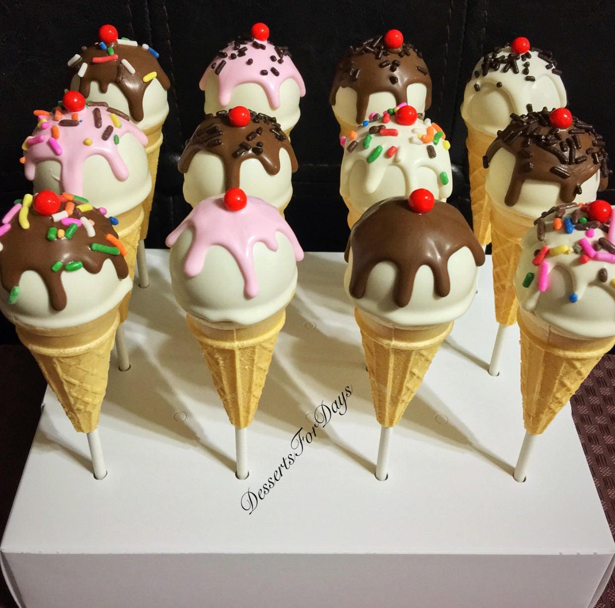 Triple Scoop Ice Cream Cake Pops • Pint Sized Baker