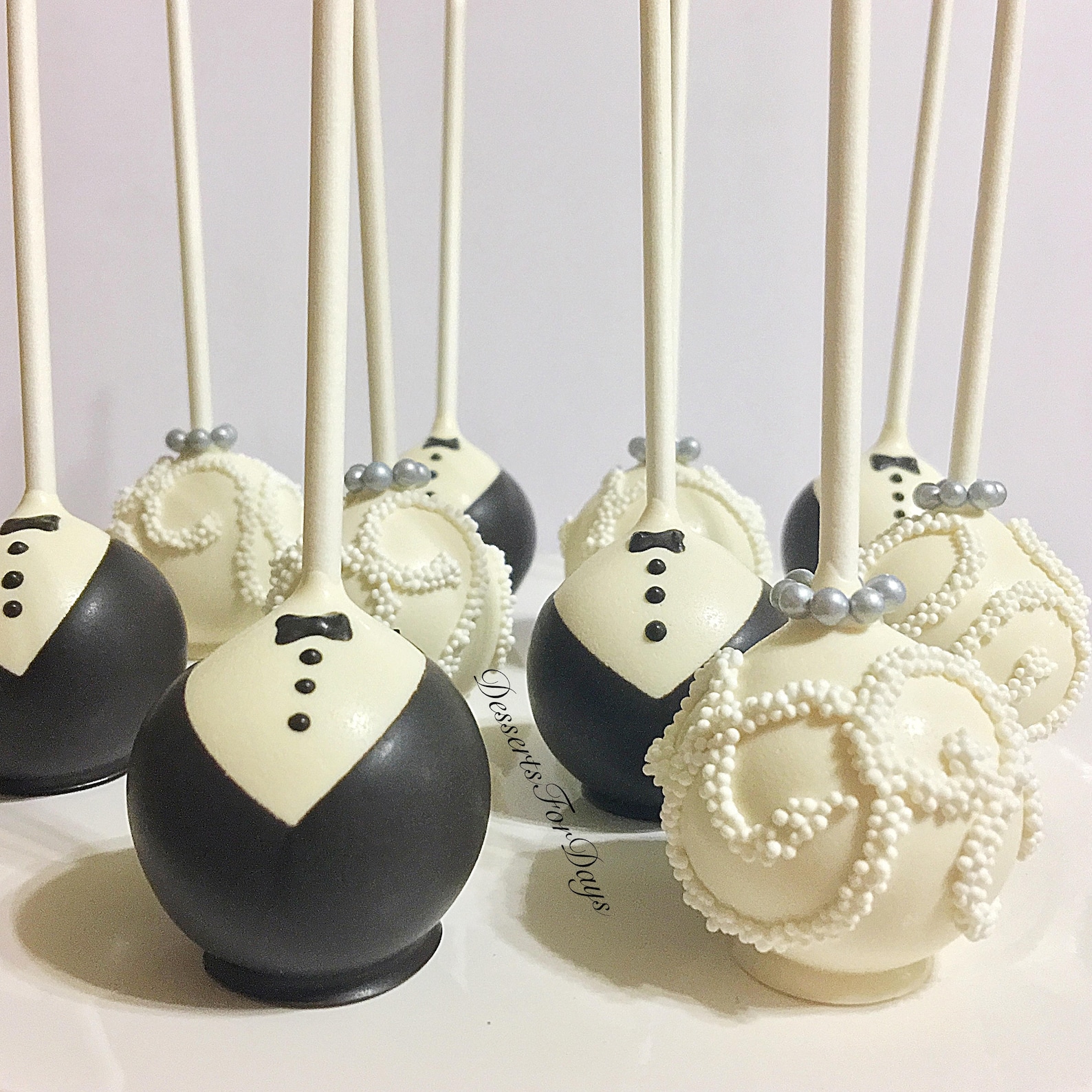 1dz. Bride and Groom Cake Pops. Wedding Cake Pops. Engagement Cake Pops ...