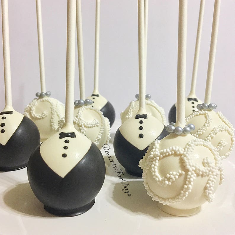 1dz. Bride and Groom Cake Pops. Wedding Cake Pops