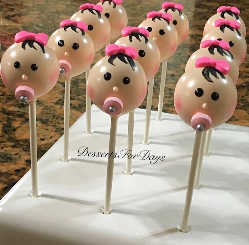 1 Dz Baby Girl Cake Pops Baby Shower Gender Reveal Baby Etsy
