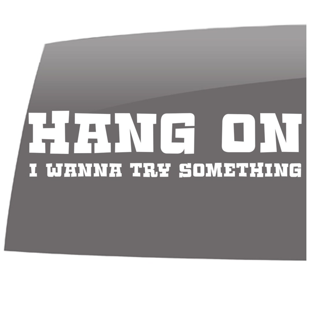 Hang on I Wanna Try Something Text White High Quality 5 Year Outdoor ...