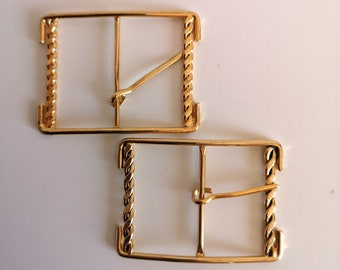 19 mm breit Bronzefarben 2x Schuhschnalle Taschenschnalle Gürtelschnalle