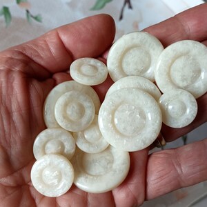 20 Off-White Buttons, Pearly Marbled Buttons, Coat Jacket Dress Buttons, Made in Italy High Fashion Buttons