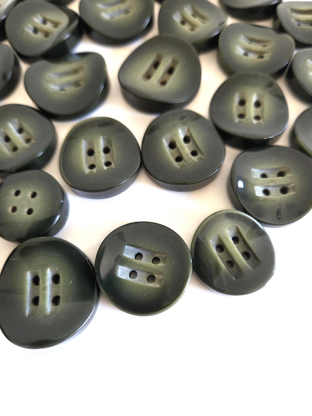 33 Green Shaded Buttons, Three Sizes - Made in Italy, High Fashion - Etsy